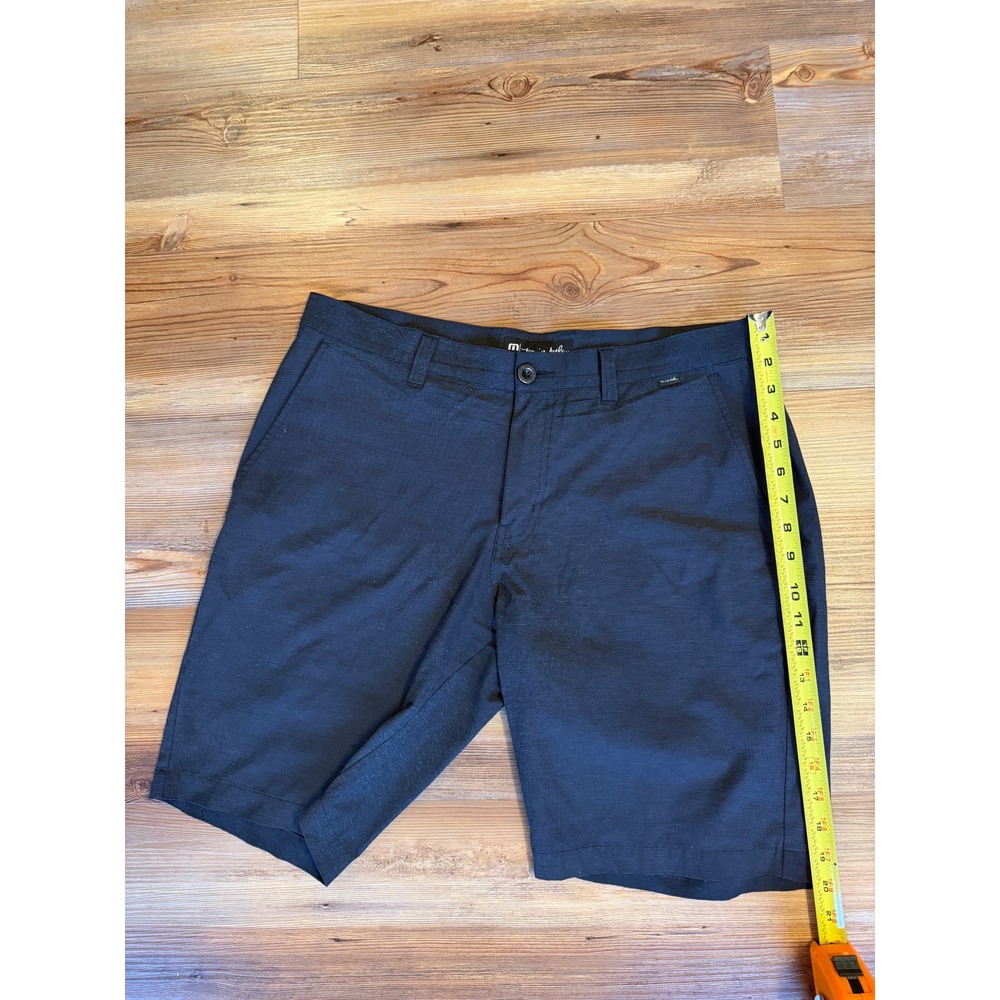 Travis Mathew Mens Golf Shorts Navy Blue Micro Stripe Performance Size 34 - Picture 5 of 6